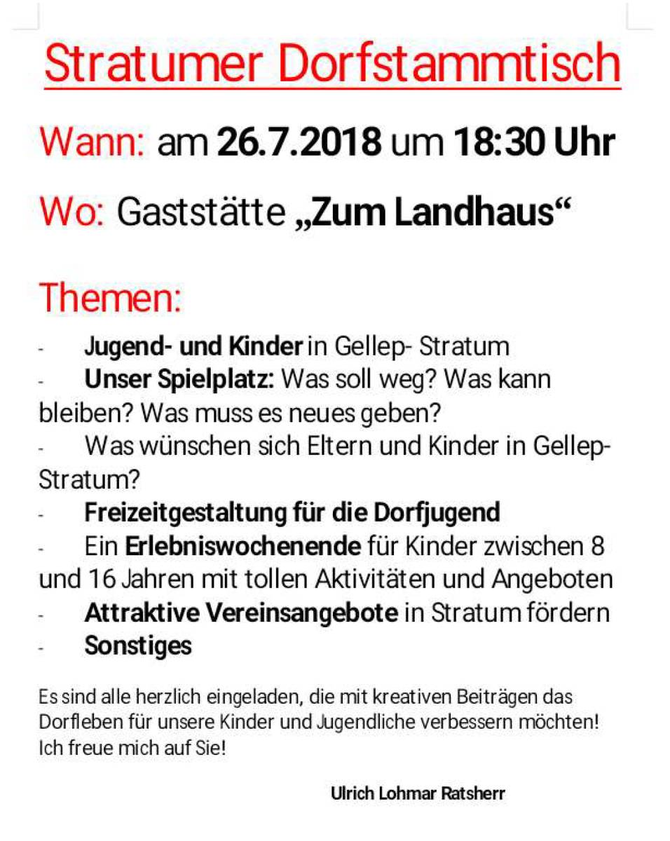 26.07.2018: Bürgerstammtisch für Kinder- & Jugendarbeit