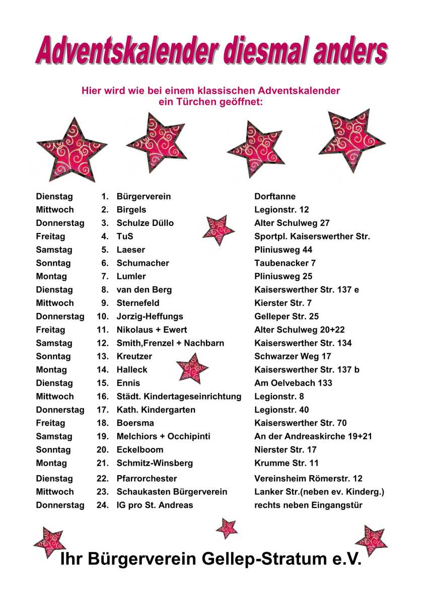 "Lebendiger Adventskalender" mal ganz anders