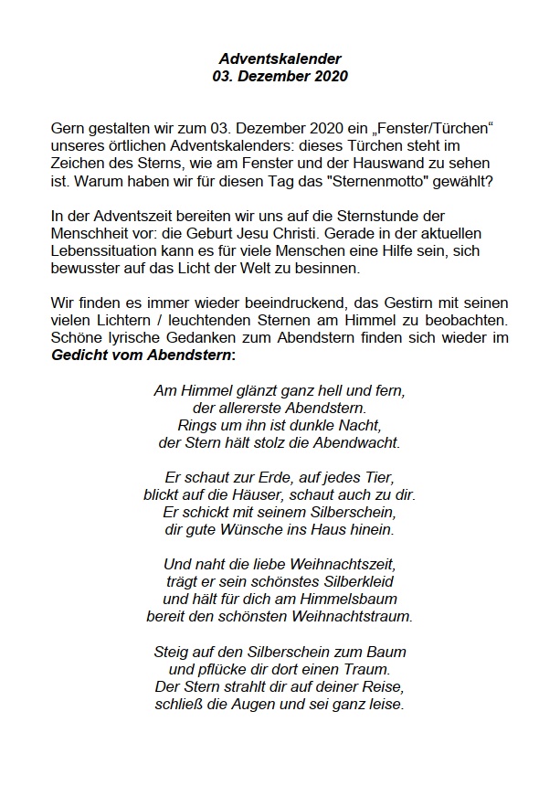 Türchen Nr. 3 - "Adventskalender"