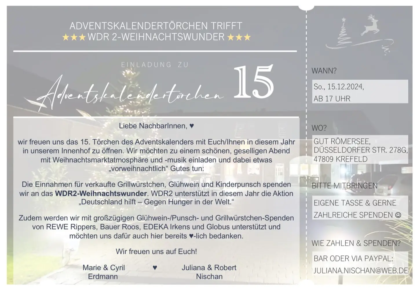 1.-24.12.2024: Special mit dem WDR Special mit WDR !