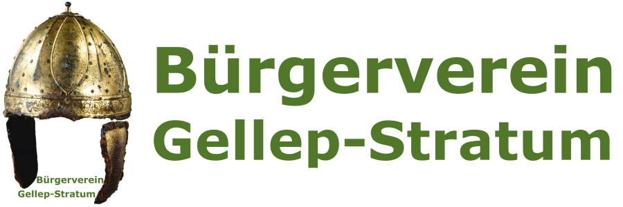Logo Bürgerverein Gellep-Stratum Helm Frankenfürst Arpvar mit Beschriftung Bürgerverein Gellep-Stratum